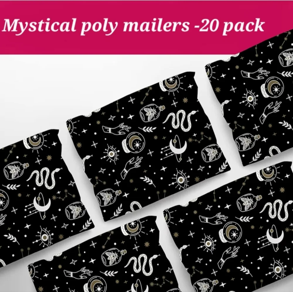 Celestial Magic Black Poly Mailers - 20 Pack